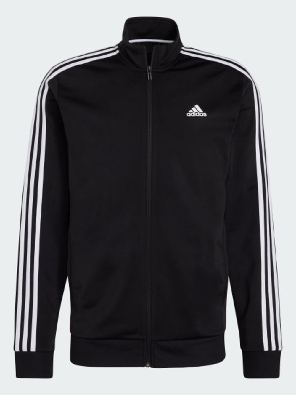 Adidas Black Track Jacket with White 3-Stripe Detail